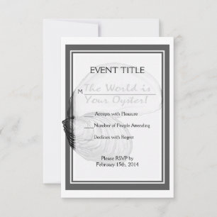 Cartons Réponse Une coquille d'huîtres avec le dicton "le monde es