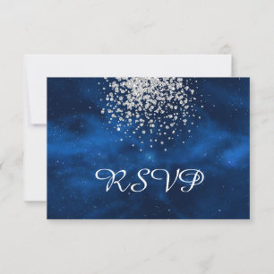 Cartons Réponse Univers bleu céleste avec Confetti argenté