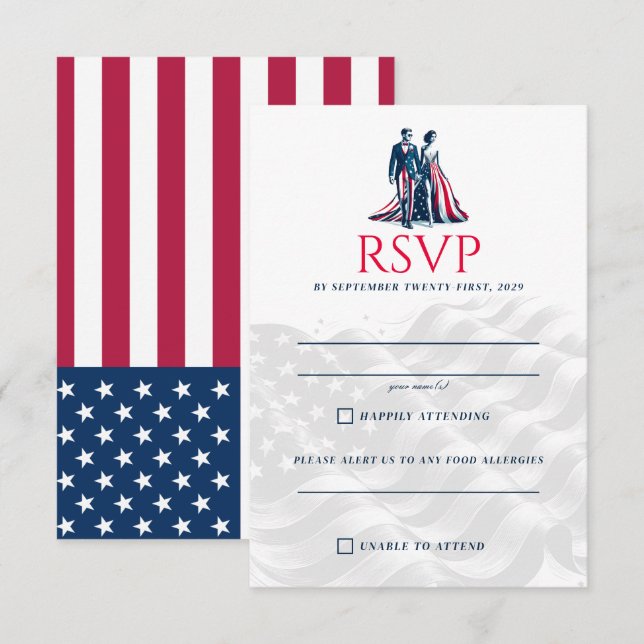 Cartons Réponse USA Couple (Devant / Derrière)