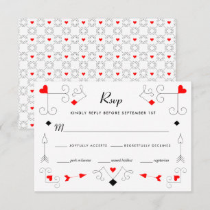 Cartons Réponse Vegas Cupid's Hearts and Diamonds Mariage