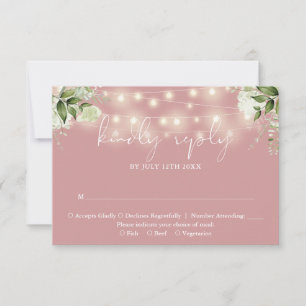 Cartons Réponse Verdure Floral Lights Dusty Rose Mariage
