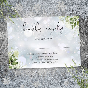 Cartons Réponse Verdure rustique Floral Mariage d'hiver