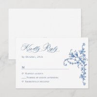 Victorien Ornate Grace Floral Dusty Mariage bleu