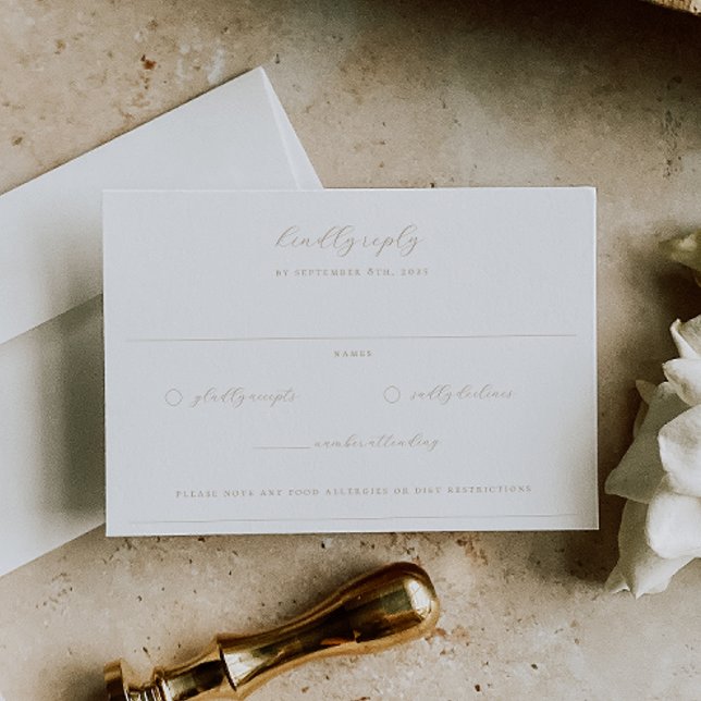 Cartons Réponse Vignes intemporelles Monogramme beige Mariage Cres (Créateur téléchargé)