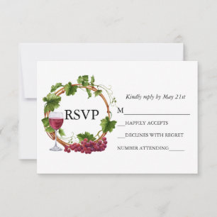Cartons Réponse Vignes mariage Aquarelle Vigne