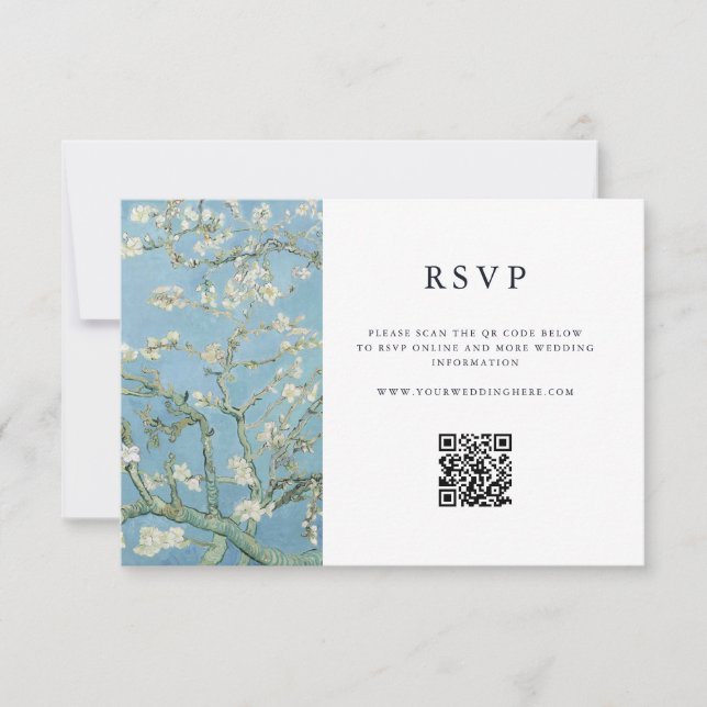 Cartons Réponse Vincent Van Gogh Almond Blossom Floral Mariage (Devant)