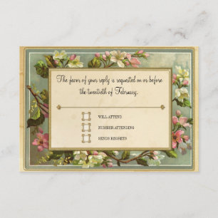 Cartons Réponse Vintage Apple Blossom, Tea Staint Typographie