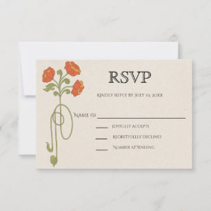 Cartons Réponse Vintage Art Nouveau Orange Vérone Coucher de solei