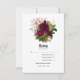 Cartons Réponse Vintage Chic Blush et Mariage Bourgogne