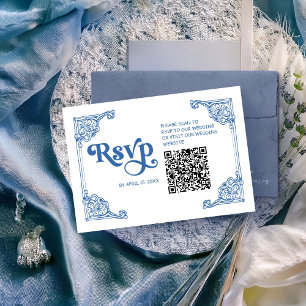 Cartons Réponse Vintage Chinoiserie Antique Frame Mariage avec QR