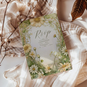 Cartons Réponse Vintage Daisy Mariage Art Nouveau