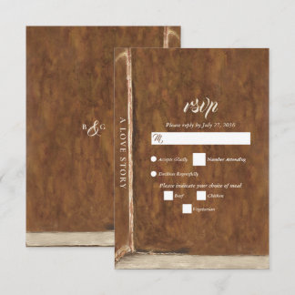 Cartons Réponse Vintage Love Story Fairytale Library Book Wedding