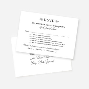 Cartons Réponse Vintage Noir Art Déco Mariage Drôle Avec Cloches