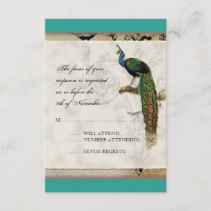 Cartons Réponse Vintage Peacock 6 Notes de musique Candelabra Swir