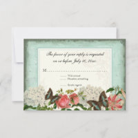 Vintage Stargazer Lily Rose Butterfly sur Hydrange