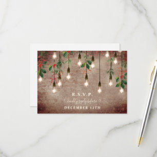Cartons Réponse Vintages feux hiver brique Noël Mariage