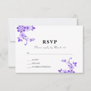 Cartons Réponse Violet floral