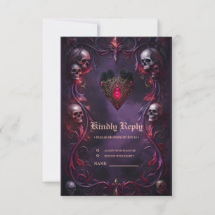 Cartons Réponse Vœux au-delà du Voile – Art de mariage gothique 