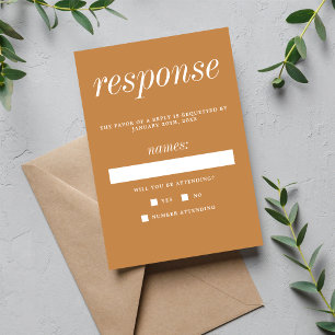 Cartons Réponse Vrai Simplicité 2 Apricot Minimaliste Mariage