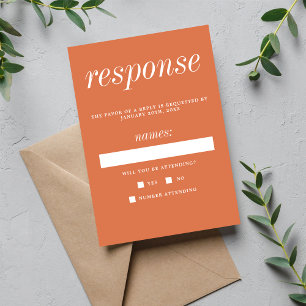Cartons Réponse Vrai Simplicité 2 Corail Simple Minimaliste Mariag
