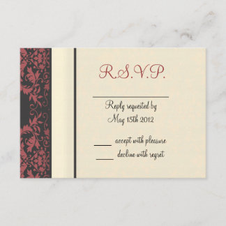 Cartons Réponse Watermelon & Cream Mariage damassé