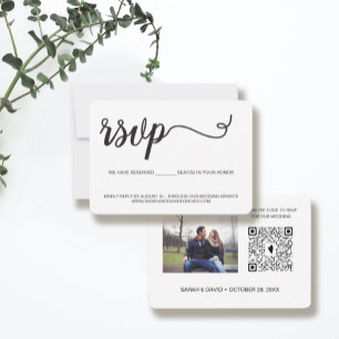 Cartons Réponse Wedding website card QR code Custom Photo reserved