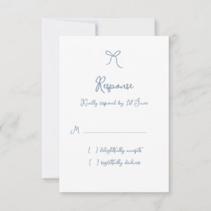 Cartons Réponse Whimsical Bow Dusty Blue Mariage