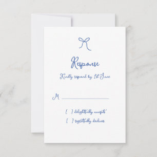 Cartons Réponse Whimsical Bow Mariage bleu français