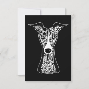Cartons Réponse Whippet Lover Art Graphique à visage gris italien