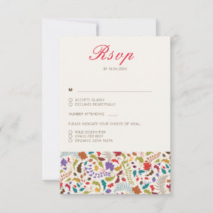 Cartons Réponse Wild Rose Woods Exotic Flower Garden Mariage
