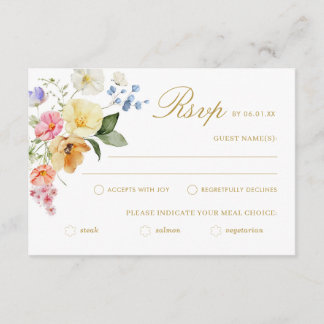 Cartons Réponse Wildflower Wedding Colorful Floral Wedding