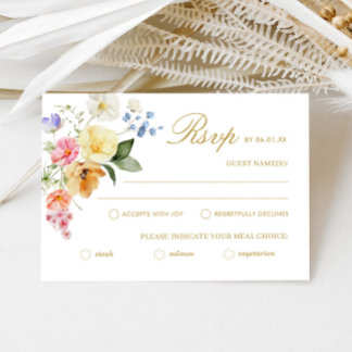 Cartons Réponse Wildflower Wedding Colorful Floral Wedding