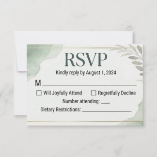 Cartons Réponse Willow Sage Wedding Response Cards