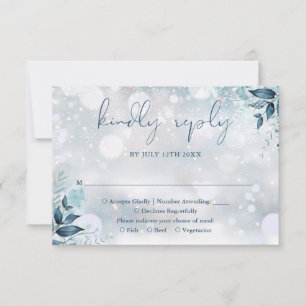 Cartons Réponse Winter Rustique Floral Élégant Mariage