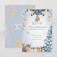 Winter Wonderland Blue and Gold Quinceanera