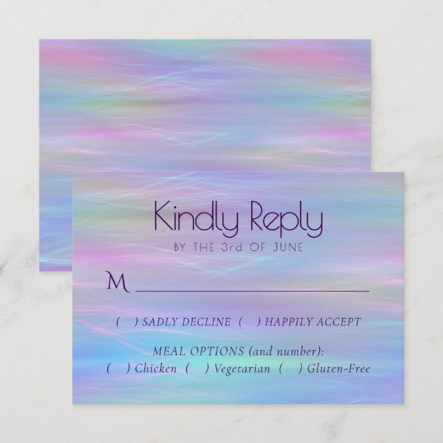 Cartons Réponse Wisps Whimsical | Holo Fairy Pastel Rainbow Entree (Devant / Derrière)
