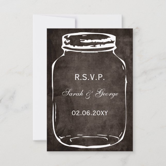 cartons rsvp jar maçon rustique standard 3,5 x 5 (Devant)