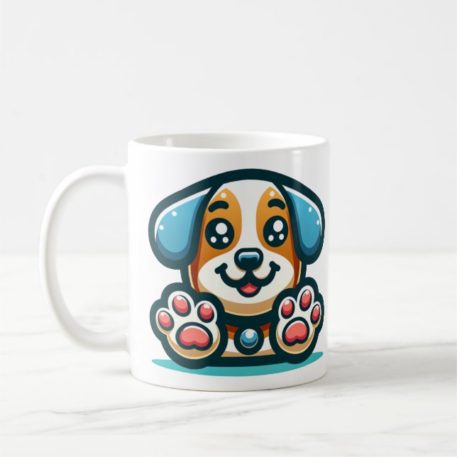 "Cartoon adorable Puppy Paws Coffee Mug (Gauche)