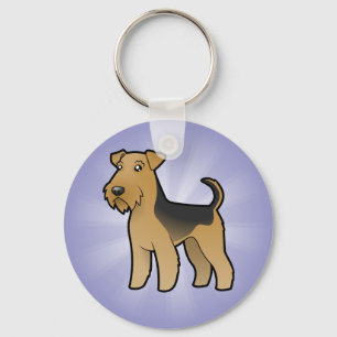 Cartoon Airedale Terrier / Welsh Terrier Keychain