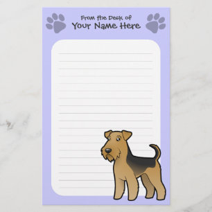 Cartoon Airedale Terrier / Welsh Terrier Stationery