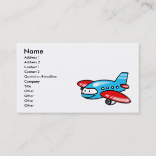 cartoon airplane business card