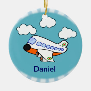 Cartoon Airplane Ceramic Ornament