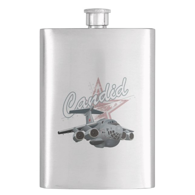 Cartoon airplane hip flask (Front)