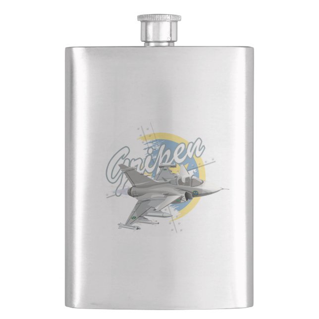 Cartoon airplane hip flask (Front)