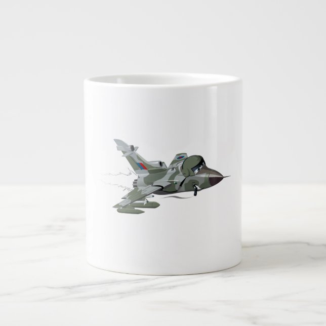 Cartoon airplane large coffee mug (Front)