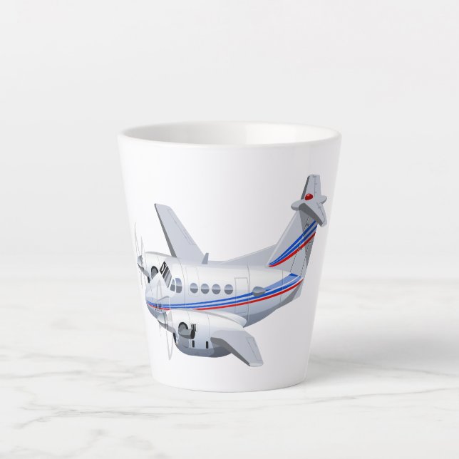 Cartoon airplane latte mug (Front)