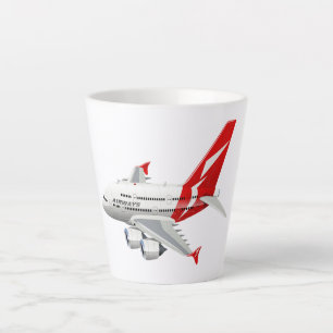 Cartoon airplane latte mug
