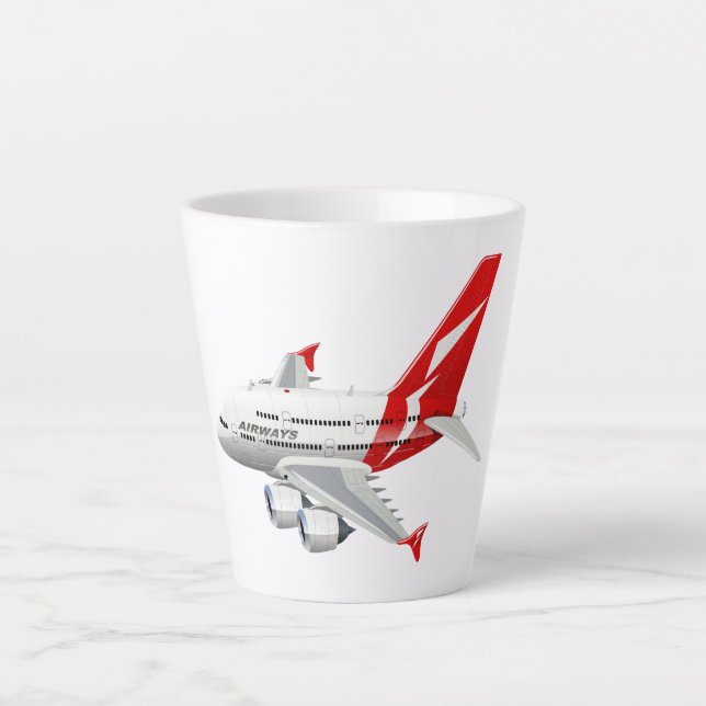 Cartoon airplane latte mug (Front)