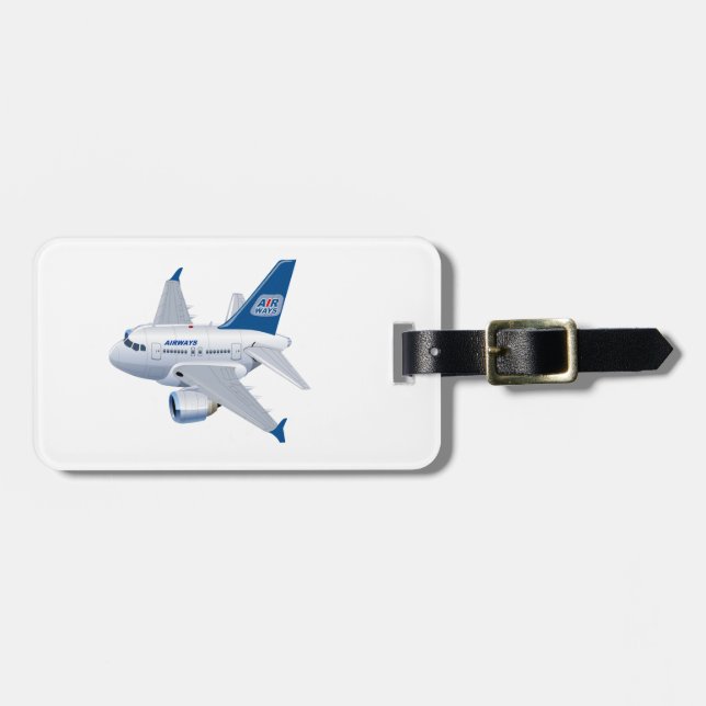 Cartoon airplane luggage tag (Front Horizontal)