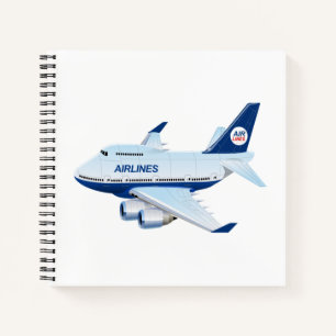 Cartoon airplane notebook